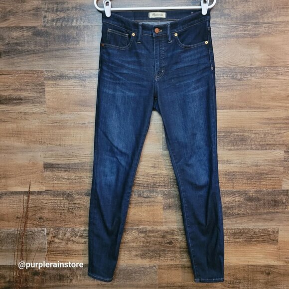 Madewell Jeans 28 Skinny 9" Mid Rise Larkspur Wash F8990 Tummy Control Stretch - Picture 1 of 12